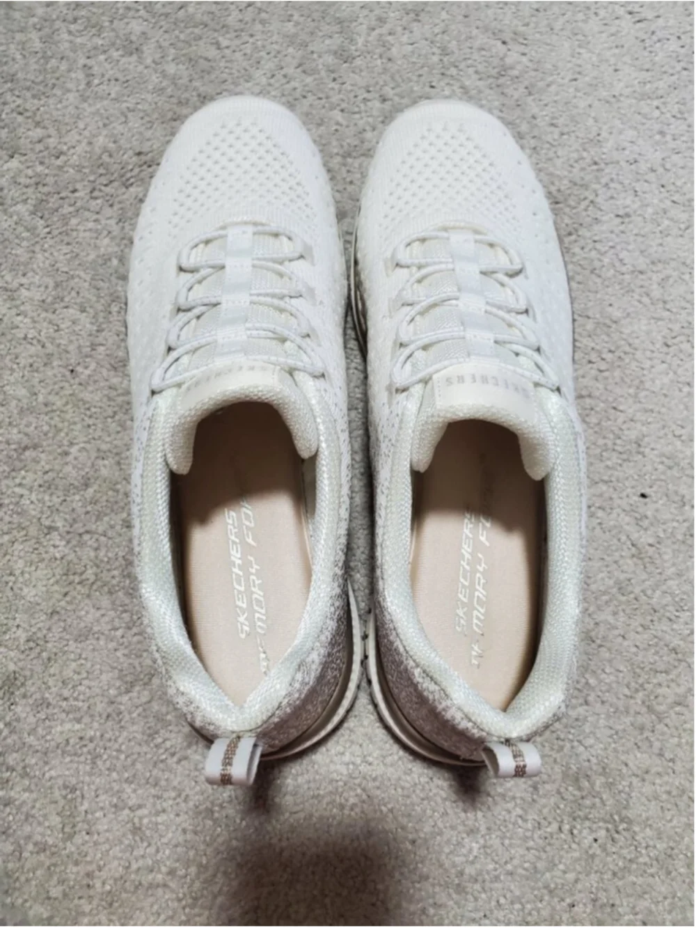 SKECHERS Virtue Slip-On Knit Sneakers Copper Dream Sz 8.5 Memory Foam Casual